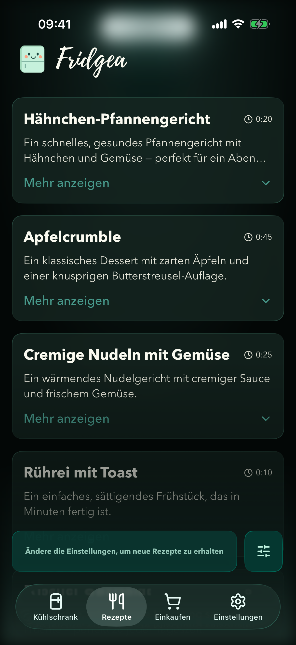 Fridgea schlägt Rezepte aus aktuellem Kühlschrankinhalt vor