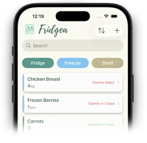 Fridgea App Screenshot