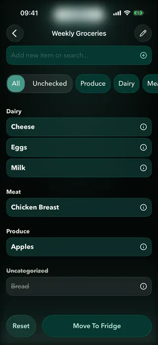 Shopping list